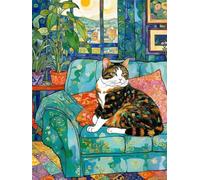 Rompecabezas 1000 Piezas - Juguetes Educativos para Niños - Rompecabezas Colorido - Cats On The Couchs Colourful Art Oil Paintings - Decoración del Hogar Kw139Zw