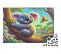 Rompecabezas 1000 Piezas Koala, Hojas Vibrantes, Colores Vivos, Decoración Pared, Cartón Reciclado, Principiantes, Regalo, 70x50cm
