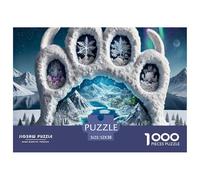 Rompecabezas 1000 Piezas Oso ártico país Invernal Juego Familiar, antiestrés difícil Entretenimiento hogar 52x38cm