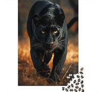 Rompecabezas 1000 Piezas Pantera Negra Acechante Cazador Salvaje Papel Reciclado Regalo Hombre Mujer Juego Familiar Divertido Desafiante 70x50cm/1000pcs