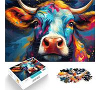 Rompecabezas 1000 piezas para adultos pintando arte de la vaca juegos divertidos 19,7 pulgadas x 29,5 pulgadas Entrena tu cerebro y tus manos para un adolescente de 14 años y más