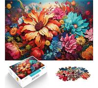 Rompecabezas 1000 piezas para adultos Puzzle Art Flores Puzzle Duro 14.96 pulgadas x 20.47" Decoración de pared Regalos únicos de cumpleaños