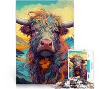 Rompecabezas 1000 piezas para adultos Rompecabezas de vaca escocesa juguetes educativos 26x38cm Mejorar el amor entre parejas para y adolescente edad 14 años y más