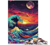 Rompecabezas 1000 piezas para adultos rompecabezas olas de colores extraños juego práctico 26x38cm Mejorar el amor entre parejas para adolescentes 14 años y más