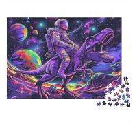 Rompecabezas 1000 Piezas Viaje Espacial Astronauta, diversión Dinosaurios, relajación, Alivio estrés, cartón Grueso, Adultos Mayores, Regalo, 52x38cm/1000pcs