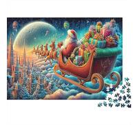 Rompecabezas 1000 Piezas Vuelo Santa Navidad Trineo Impresión Arte Estéticos Y Desafiantes Desafío Difícil Regalo Entretenimiento Adultos