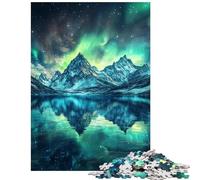 Rompecabezas 1000 Reflejos de Picos Aurora Rompecabezas para Adultos para diversión Familiar Diversión Difícil y desafiante Juguetes educativos de Aprendizaje (38x26cm)