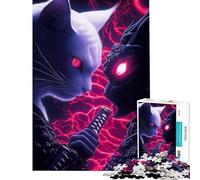 Rompecabezas 1000 Samurai Devon Rex Cat Showdown Animal Help The Brain Exercise Family Activities Practical Game for 14+ Puzzle Game Offered (38x52cm)