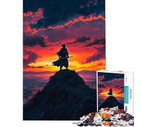 Rompecabezas 1000 Samuráis Solitarios al Atardecer Un Reto para la Inteligencia Juguetes adictivos Juegos relajantes Decoración Perfecta Regalos de Amigo Invisible (Tamaño 75x50cm)