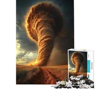 Rompecabezas 1000 Tornado Dorado sobre Campo Juego Educativo Desafío de Inteligencia Cerebral Juguetes Adictivos Regalos de Amigo Invisible Regalo de Cumpleaños (Tamaño 38x26cm)