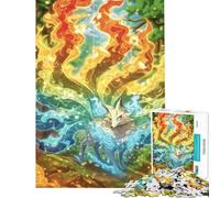 Rompecabezas 1000 Zorro de Nueve Colas Espíritu Actividades Divertidas en Casa Desafío Difícil Juego Imposible para Mayores de 14 Años (38x26cm)