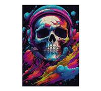 Rompecabezas 1000pcs(38x26cm) para Adolescentes Colorful Skull Astronaut Art Print Rompecabezas para Adultos Juegos Divertidos Mejora La Memoria Cumpleaños 1000pcs(38x26cm)