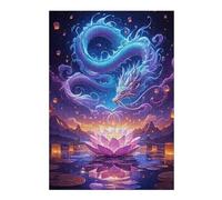 Rompecabezas 1000pcs(38x26cm) para Adolescentes Dragon Lotus Pond Lanterns Rompecabezas para Adultos Juegos Relajantes Que Mejoran La Memoria Regalos para Reducir El Estrés 1000pcs(38x26cm)