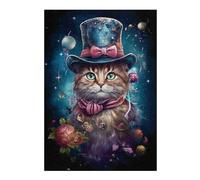 Rompecabezas 1000pcs(38x26cm) para Adolescentes Magical Cat in Top Hat Rompecabezas para Adolescentes Juegos Relajantes Aliviador del Estrés Reducción del Estrés Regalos 1000pcs(38x26cm)