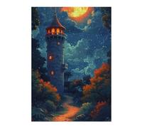Rompecabezas 1000pcs(38x26cm) para Adolescentes Magical Forest Pathway with Tower Rompecabezas para Adultos Juego Práctico Alivia El Estrés Cumpleaños Y Navidad 1000pcs(38x26cm)