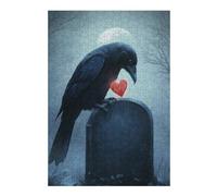 Rompecabezas 1000pcs(38x26cm) para Adolescentes Raven with Heart on Grave Rompecabezas para Adolescentes Juegos Relajantes Aliviador del Estrés Reducción del Estrés Regalos 1000pcs(38x26cm)