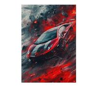 Rompecabezas 1000pcs(38x26cm) para Adolescentes Red Sports Car Speeding Through Flames Rompecabezas para Adultos Juegos Familiares Regalo De Cumpleaños Ayuda A Ejercitar El Cerebro 1000pcs(38x26cm)