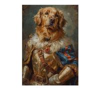 Rompecabezas 1000pcs(38x26cm) para Adolescentes Royal Golden Retriever Armor Rompecabezas Juego De Ingenio Desafío Difícil para Cumpleaños, Navidad 1000pcs(38x26cm)