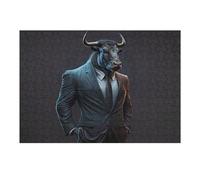 Rompecabezas 1000pcs(38x26cm) para Adultos Business Bull in Suit Rompecabezas para Adultos Juegos Familiares Decoración De Pared Regalos para Reducir El Estrés 1000pcs(38x26cm)