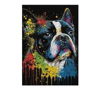 Rompecabezas 1000pcs(38x26cm) para Adultos Colorful French Bulldog Art Print Rompecabezas para Adultos Juegos Familiares Corte De Precisión Regalo De Cumpleaños, Regalos, 1000pcs(38x26cm)
