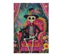 Rompecabezas 1000pcs(38x26cm) para Adultos Day of The Dead Skeleton Art Print-3 Rompecabezas para Adultos Juguete Decoración De Pared Regalos para Mujeres Gran Regalo para Juegos 1000pcs(38x26cm)