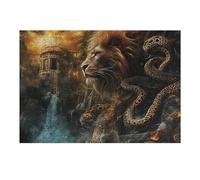 Rompecabezas 1000pcs(38x26cm) para Adultos Fantasy Lion Vs. Serpent Epic Battle Scene Rompecabezas Juegos Relajantes Corte De Precisión Cumpleaños 1000pcs(38x26cm)