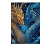 Rompecabezas 1000pcs(38x26cm) para Adultos Golden and Blue Dragons Artwork Rompecabezas para Adultos Juguete Decoración De Pared Regalos para Mujeres Gran Regalo para Juegos 1000pcs(38x26cm)