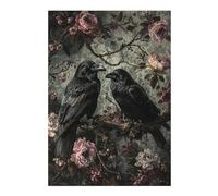 Rompecabezas 1000pcs(38x26cm) para Adultos Gothic Raven Floral Art Print Rompecabezas Juguetes Antiestrés Desafío Difícil para Cumpleaños, Navidad 1000pcs(38x26cm)