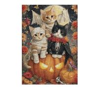 Rompecabezas 1000pcs(38x26cm) para Adultos Halloween Cats in Costumes Rompecabezas para Adultos Juguete Decoración De Pared Regalos para Mujeres Gran Regalo para Juegos 1000pcs(38x26cm)