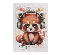 Rompecabezas 1000pcs(38x26cm) para Adultos Kawaii Red Panda Gamer Music Lover Rompecabezas Práctico para Adultos Juego Difícil Único Regalos De Cumpleaños 1000pcs(38x26cm)