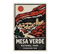 Rompecabezas 1000pcs(38x26cm) para Adultos Mesa Verde National Park Vintage Poster Rompecabezas Juegos Relajantes Corte De Precisión Cumpleaños 1000pcs(38x26cm)