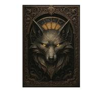 Rompecabezas 1000pcs(38x26cm) para Adultos Ornate Fox Head - Gothic Elegance Fantasy Poster Rompecabezas Práctico para Adultos Juego Difícil Único Regalos De Cumpleaños 1000pcs(38x26cm)