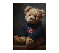Rompecabezas 1000pcs(38x26cm) para Adultos Vintage Patriotic Teddy Bear Rompecabezas Juguetes Antiestrés Desafío Difícil para Cumpleaños, Navidad 1000pcs(38x26cm)