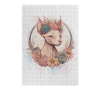 Rompecabezas 1000pcs(38x26cm) para Adultos Watercolor Sphynx Cat Rompecabezas Práctico para Adultos Juego Difícil Único Regalos De Cumpleaños 1000pcs(38x26cm)
