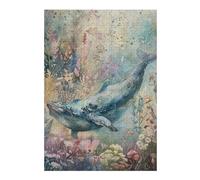 Rompecabezas 1000pcs(38x26cm) S para Adolescentes Whale in Floral Ocean Rompecabezas para Adultos Juego Práctico Carrera De Velocidad De Manos Ayuda A Ejercitar El Cerebro 1000pcs(38x26cm) S