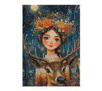 Rompecabezas 1000pcs(38x26cm) S para Adultos Magical Winter Fantasy with Deer Rompecabezas para Adolescentes Juego Familiar Decoración del Hogar Regalos Y Cumpleaños Únicos 1000pcs(38x26cm) S
