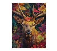 Rompecabezas 1000pcs(52x38cm) para Adolescentes Autumnal Deer Portrait-4 Rompecabezas para Adultos Juego Práctico Carrera De Velocidad De Manos Ayuda A Ejercitar El Cerebro 1000pcs(52x38cm)