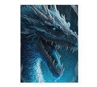 Rompecabezas 1000pcs(52x38cm) para Adolescentes Blue Ice Dragon Fantasy Artwork -1 Rompecabezas para Adultos Juego Práctico Corte De Precisión 1000pcs(52x38cm)