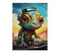 Rompecabezas 1000pcs(52x38cm) para Adolescentes Colorful Lizard Art Print-3 Rompecabezas para Adultos Juegos Relajantes Que Mejoran La Memoria Regalos para Reducir El Estrés 1000pcs(52x38cm)