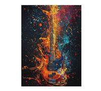 Rompecabezas 1000pcs(52x38cm) para Adolescentes Electric Guitar Fire Art Rompecabezas para Adultos Juegos Divertidos Mejora La Memoria Cumpleaños 1000pcs(52x38cm)