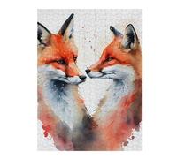 Rompecabezas 1000pcs(52x38cm) para Adolescentes Fox Romantic Couple Rompecabezas para Adultos Juguetes Antiestrés Mejora La Memoria 1000pcs(52x38cm)