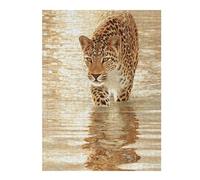 Rompecabezas 1000pcs(52x38cm) para Adolescentes Golden Leopard Reflections Rompecabezas para Adultos Juego Práctico Carrera De Velocidad De Manos Ayuda A Ejercitar El Cerebro 1000pcs(52x38cm)