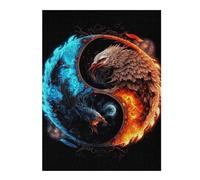Rompecabezas 1000pcs(52x38cm) para Adolescentes Phoenix Yin Yang Art Print Rompecabezas para Adultos Juegos Divertidos Mejora La Memoria Cumpleaños 1000pcs(52x38cm)