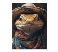 Rompecabezas 1000pcs(52x38cm) para Adolescentes Western Lizard with Hat Rompecabezas Juego De Ingenio Desafío Difícil para Cumpleaños, Navidad 1000pcs(52x38cm)