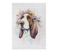 Rompecabezas 1000pcs(52x38cm) para Adultos Basset Hound Watercolor Rompecabezas Juegos Relajantes Corte De Precisión Cumpleaños 1000pcs(52x38cm)