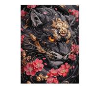 Rompecabezas 1000pcs(52x38cm) para Adultos Black Panther with Gold Accents Rompecabezas Juegos Relajantes Corte De Precisión Cumpleaños 1000pcs(52x38cm)