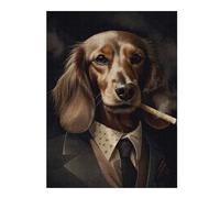 Rompecabezas 1000pcs(52x38cm) para Adultos Cream Dachshund Gangster Rompecabezas Juegos Relajantes Corte De Precisión Cumpleaños 1000pcs(52x38cm)