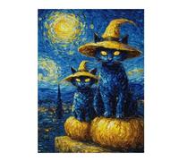 Rompecabezas 1000pcs(52x38cm) para Adultos Halloween Cats in Witch Hats Rompecabezas para Adultos Juguete Decoración De Pared Regalos para Mujeres Gran Regalo para Juegos 1000pcs(52x38cm)