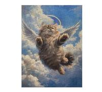 Rompecabezas 1000pcs(52x38cm) para Adultos Heavenly Angel Cat Art Print Rompecabezas para Adultos Juguete Decoración De Pared Regalos para Mujeres Gran Regalo para Juegos 1000pcs(52x38cm)