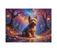 Rompecabezas 1000pcs(52x38cm) para Adultos Magical Forest with Cute Dog Rompecabezas Práctico para Adultos Juego Difícil Único Regalos De Cumpleaños 1000pcs(52x38cm)